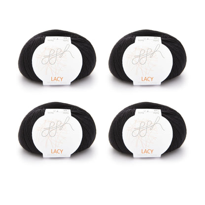ggh Lacy | Set mit 4 x 25g (insg. 100g) - 010 - Schwarz - Strickwolle - Handarbeiten - 1