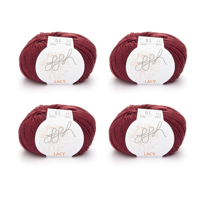ggh Lacy | Set mit 4 x 25g (insg. 100g) - 011 - Kardinalrot - Strickwolle - Handarbeiten - 1