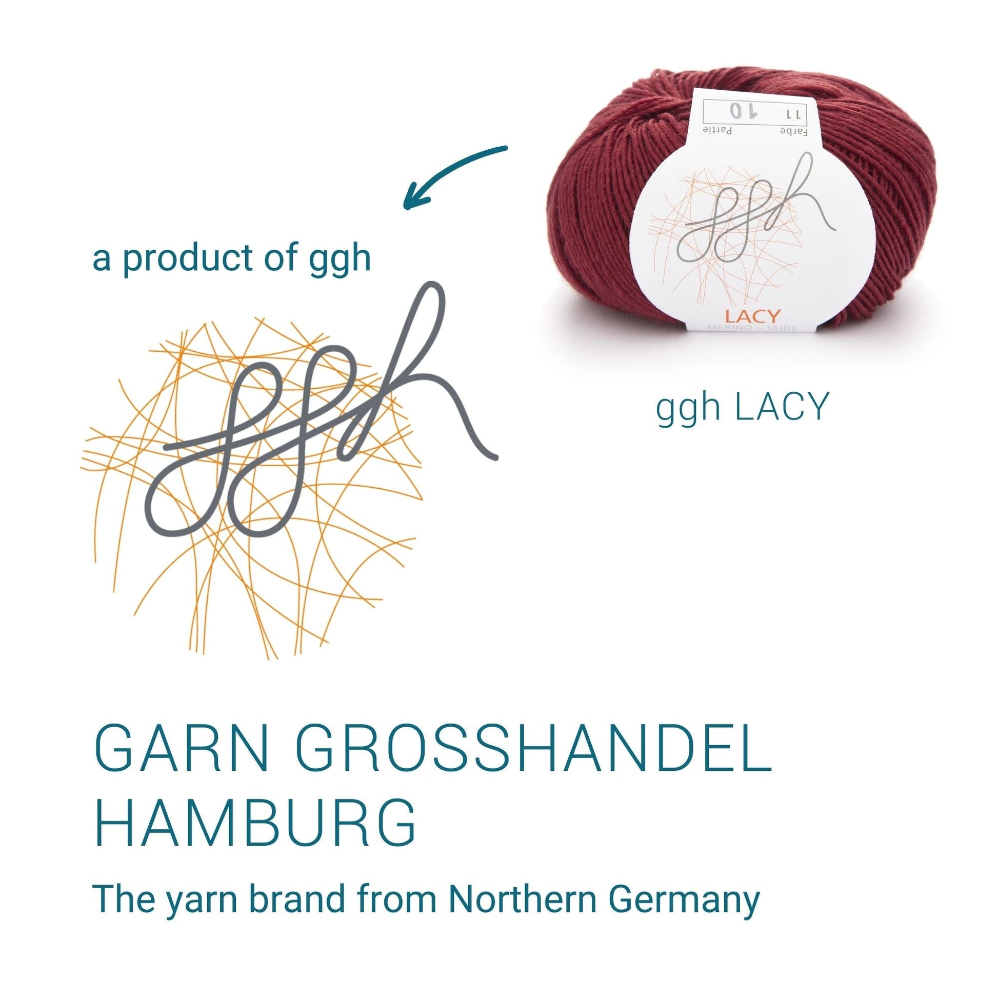 ggh Lacy | Set mit 4 x 25g (insg. 100g) - 011 - Kardinalrot - Strickwolle - Handarbeiten - 6