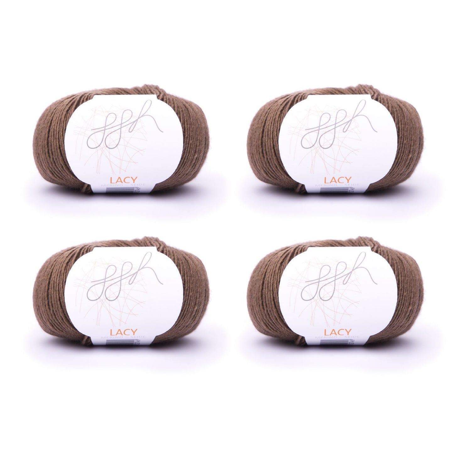 ggh Lacy | Set mit 4 x 25g (insg. 100g) - 018 - Braun - Strickwolle - Handarbeiten - 1