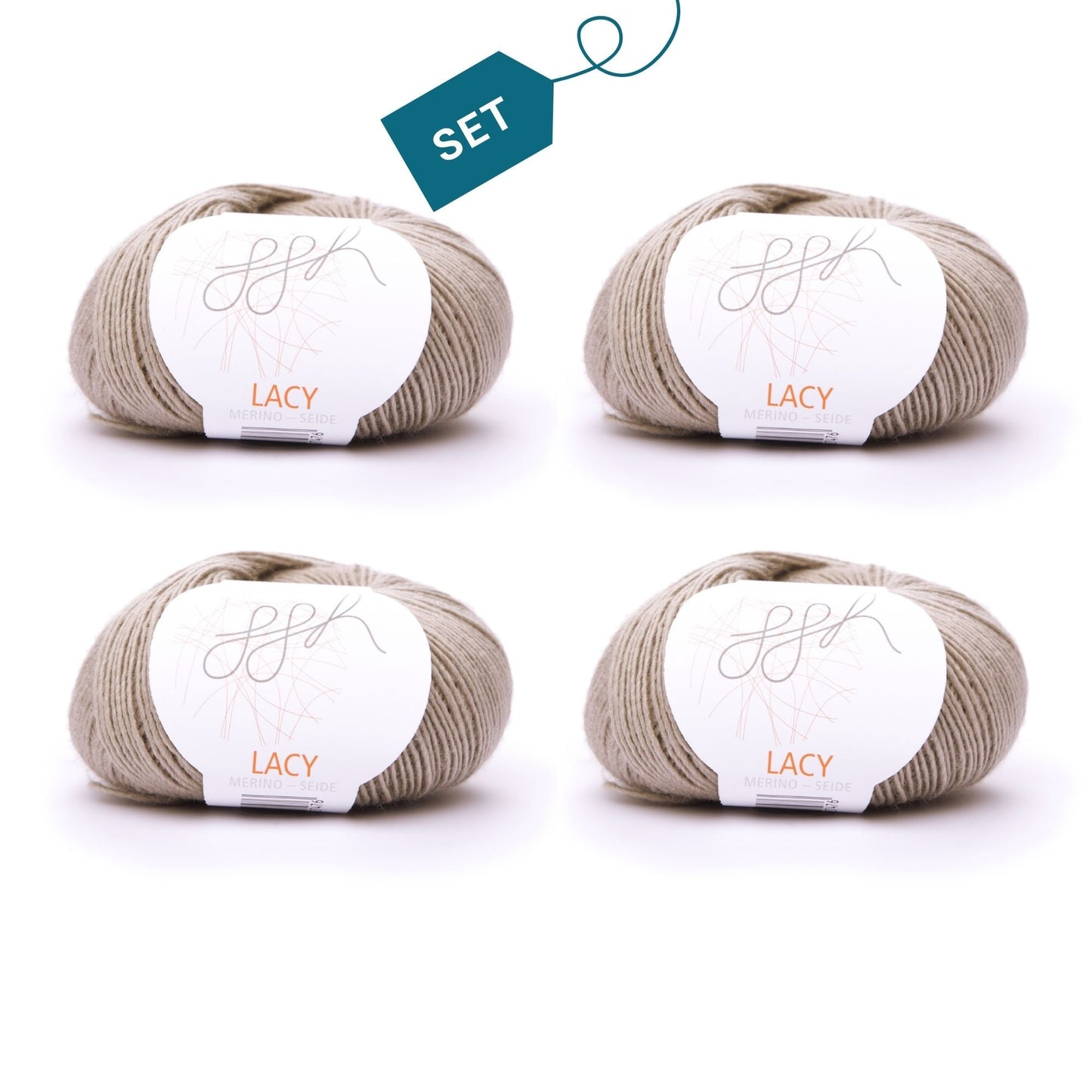 ggh Lacy | Set mit 4 x 25g (insg. 100g) - 019 - Beige - Strickwolle - Handarbeiten - 7