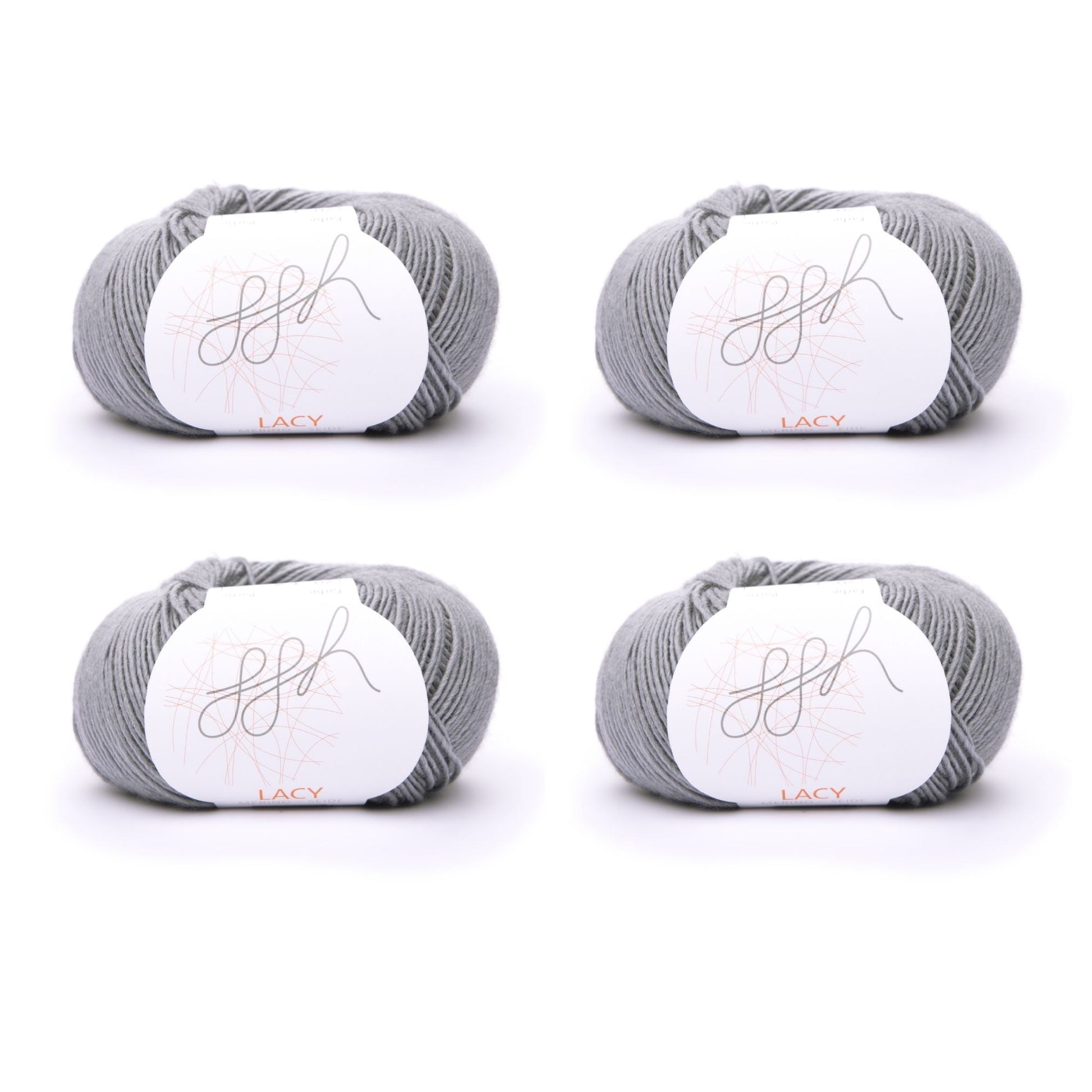 ggh Lacy | Set mit 4 x 25g (insg. 100g) - 020 - Grau - Strickwolle - Handarbeiten - 1