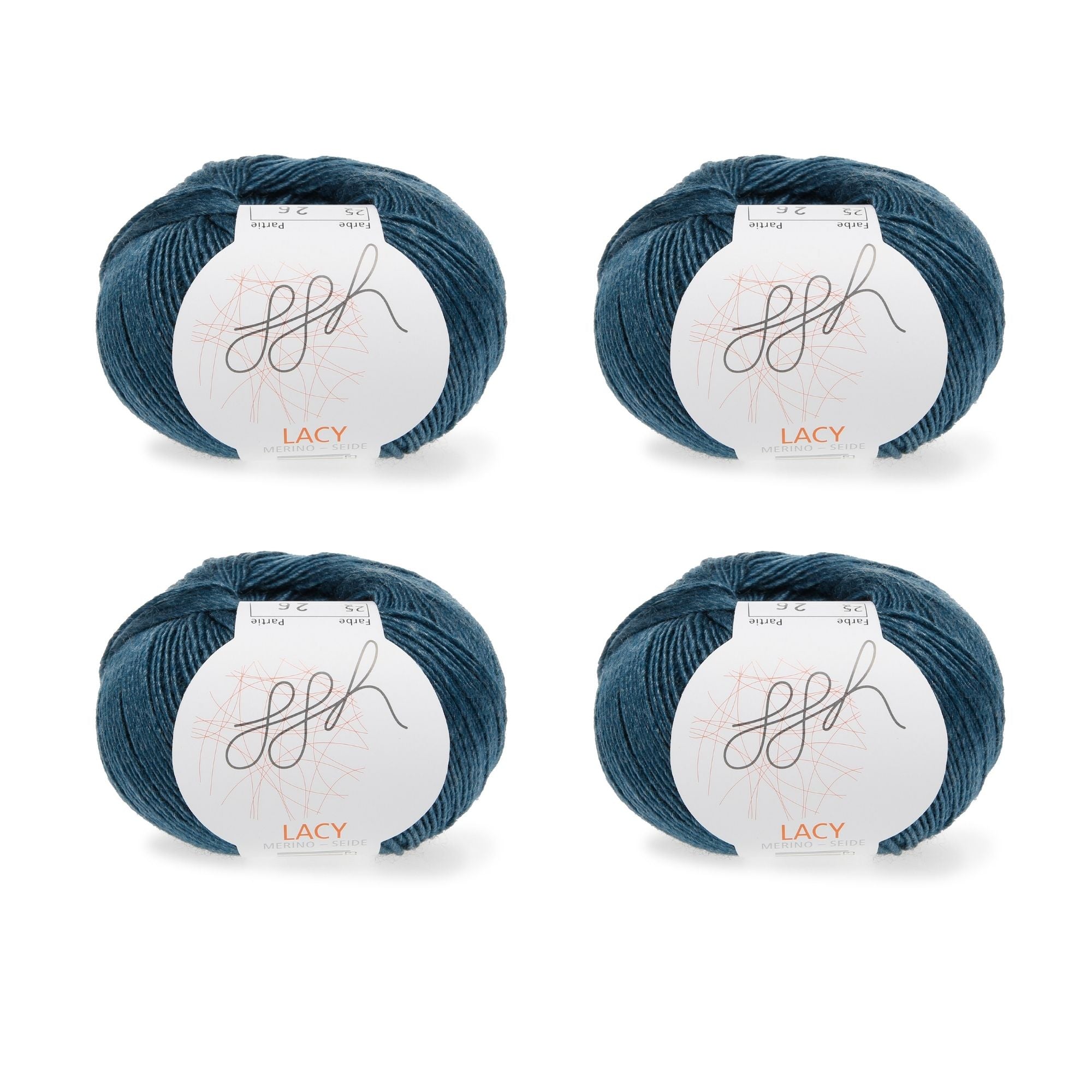 ggh Lacy | | Set mit 4 x 25g (insg. 100g) - 025 - Petrol – Handarbeiten