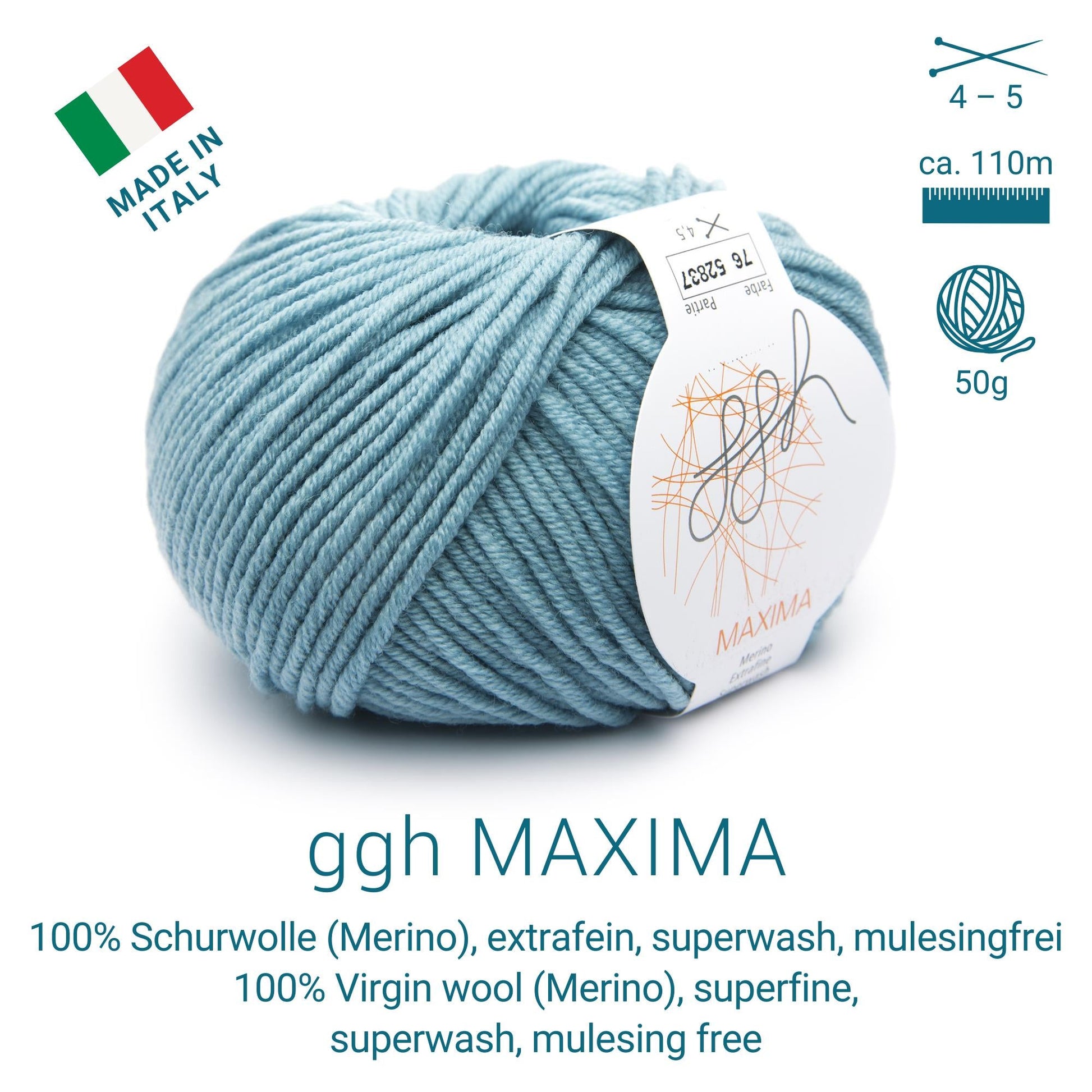 ggh Maxima Box | 300g Set (6x50g) – 076 – Arktisblau - Handarbeiten - 2