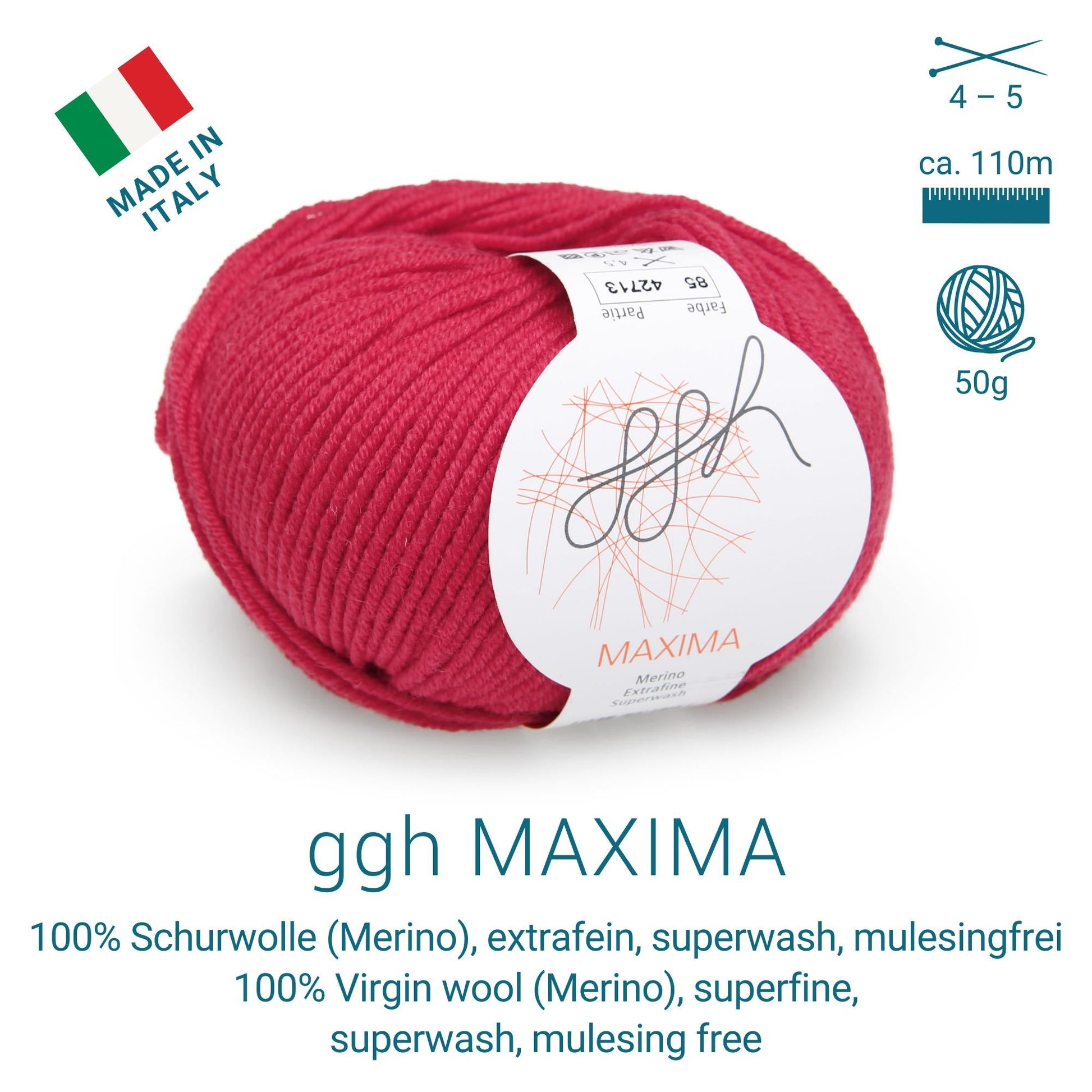 ggh Maxima Box | 300g Set (6x50g) – 085 – Rot - Handarbeiten - 2