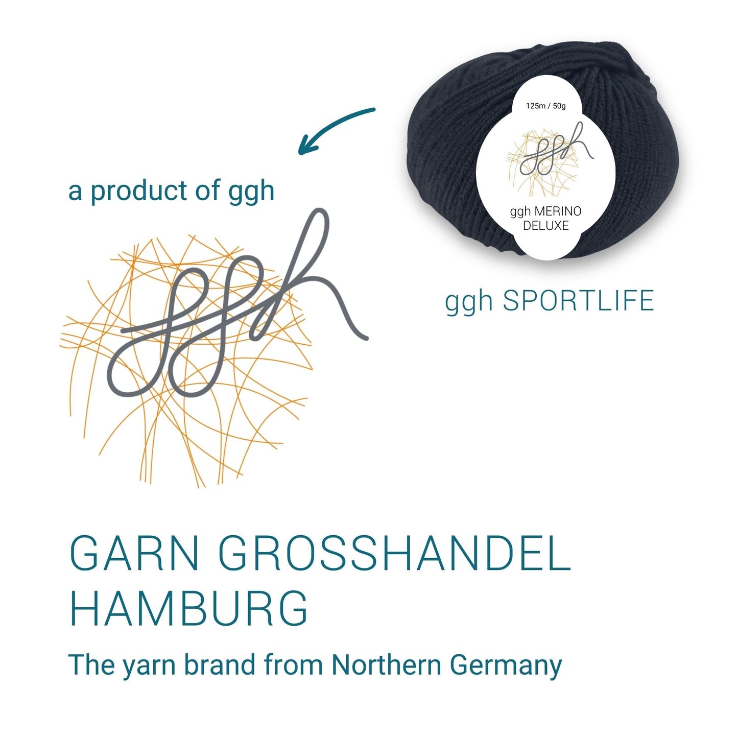 ggh Merino Deluxe - 300g Set (6x50g) - 001 - Schwarz - Strickwolle - Handarbeiten - 6