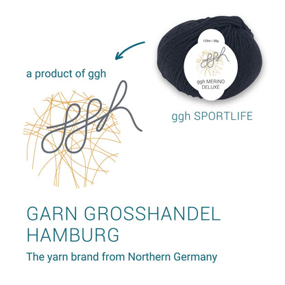 ggh Merino Deluxe - 300g Set (6x50g) - 001 - Schwarz - Strickwolle - Handarbeiten - 6