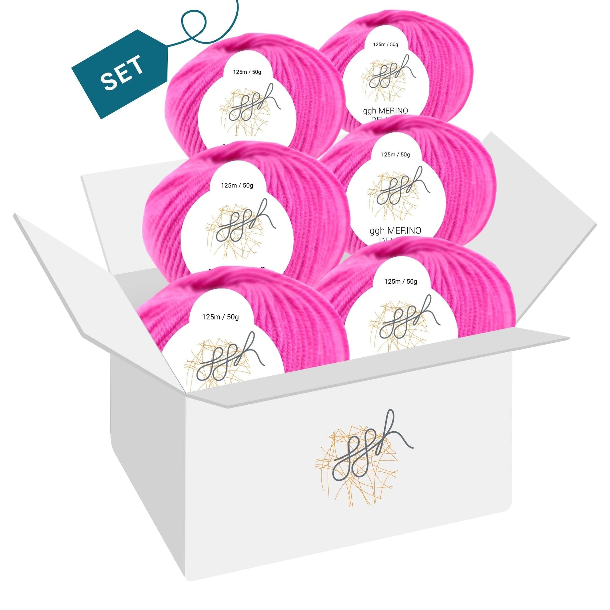 ggh Merino Deluxe - 300g Set (6x50g) - 012 - Pink - Strickwolle - Handarbeiten - 4