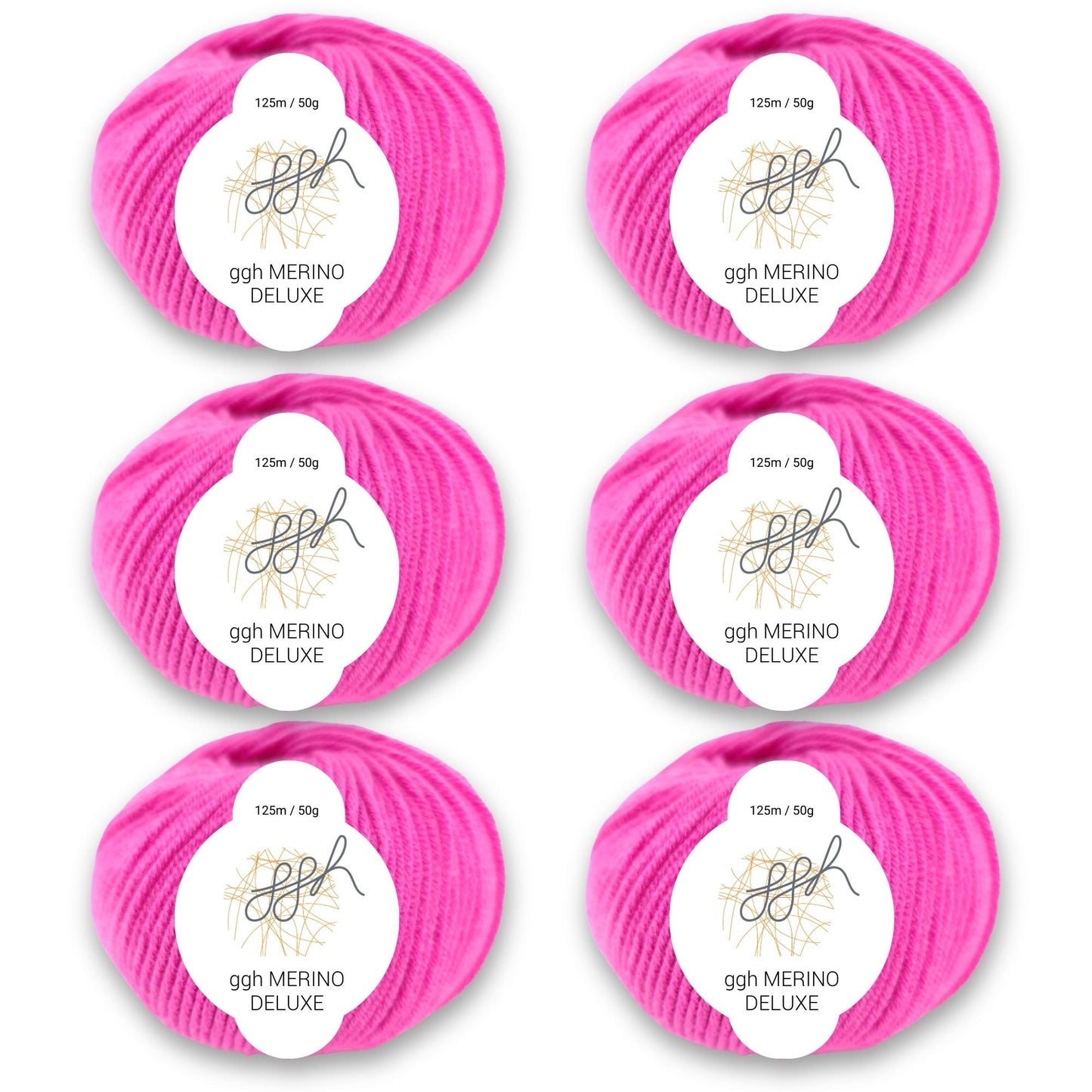 ggh Merino Deluxe - 300g Set (6x50g) - 012 - Pink - Strickwolle - Handarbeiten - 1