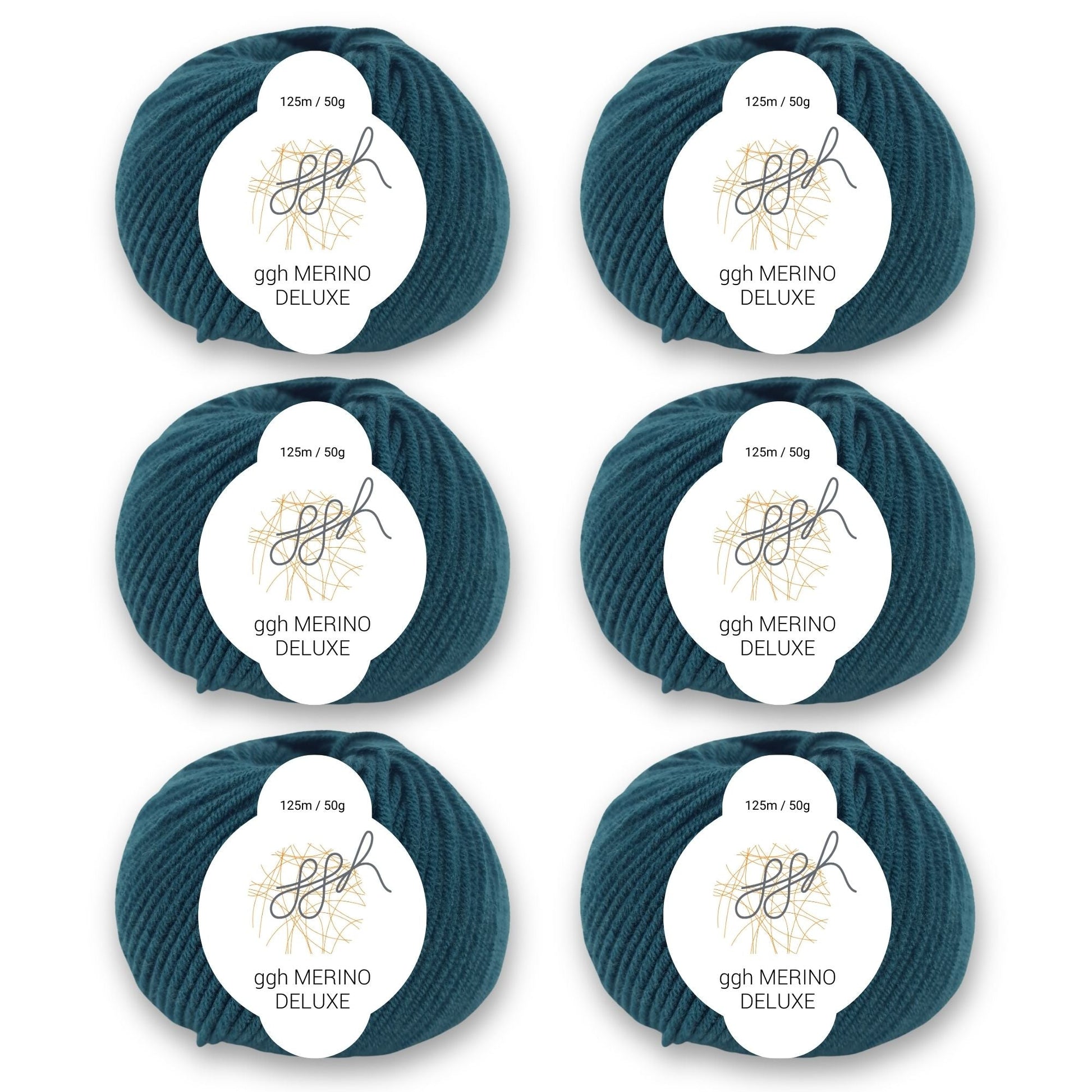 ggh Merino Deluxe - 300g Set (6x50g) - 017 - Jägergrün - Strickwolle - Handarbeiten - 1