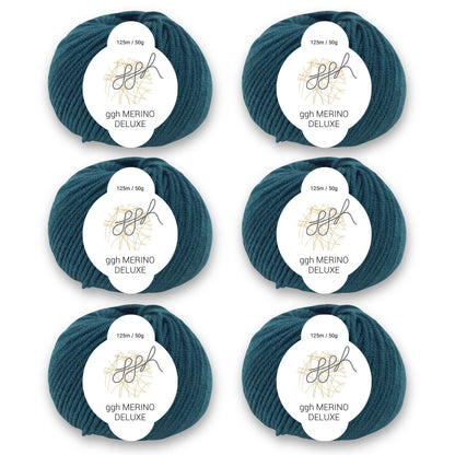 ggh Merino Deluxe - 300g Set (6x50g) - 017 - Jägergrün - Strickwolle - Handarbeiten - 1