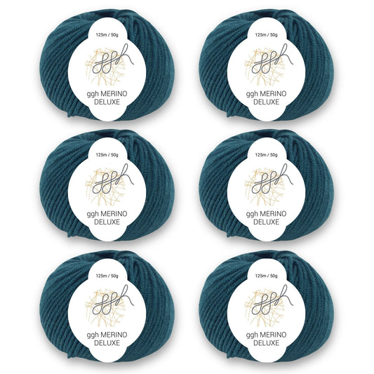 ggh Merino Deluxe - 300g Set (6x50g) - 017 - Jägergrün - Strickwolle - Handarbeiten - 1