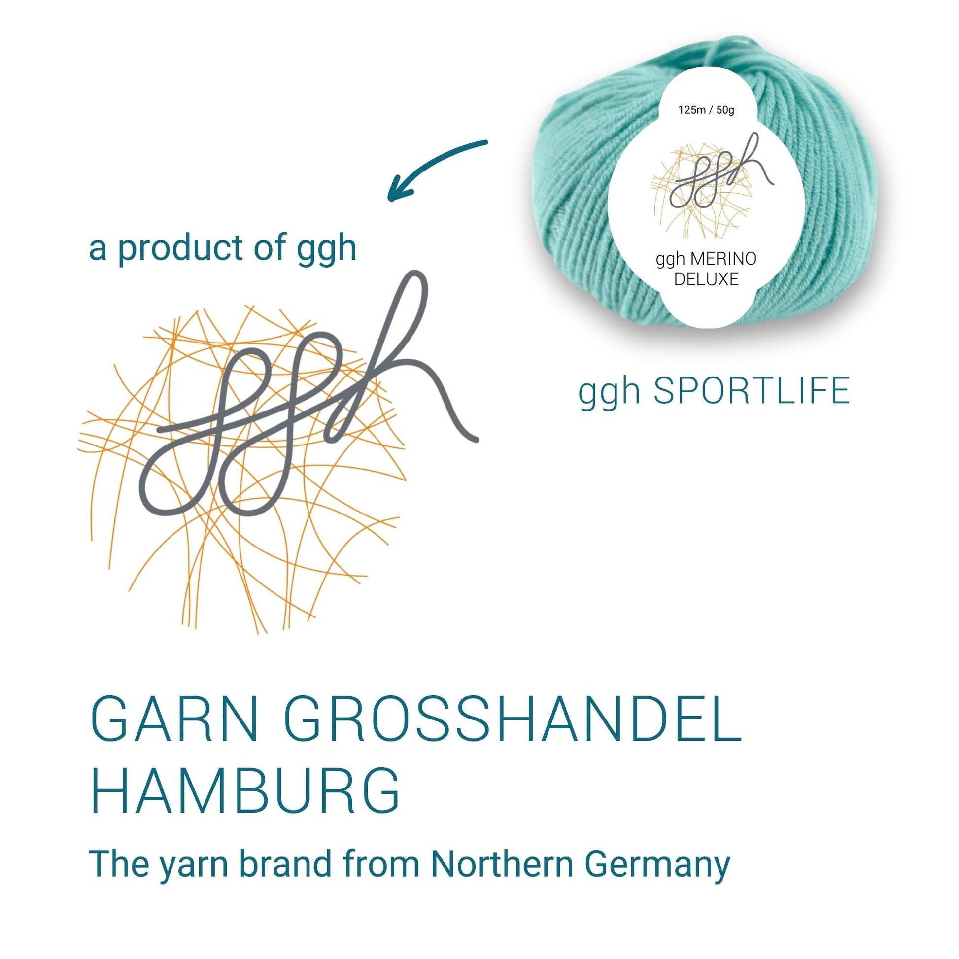 ggh Merino Deluxe - 300g Set (6x50g) - 021 - Türkis - Strickwolle - Handarbeiten - 6