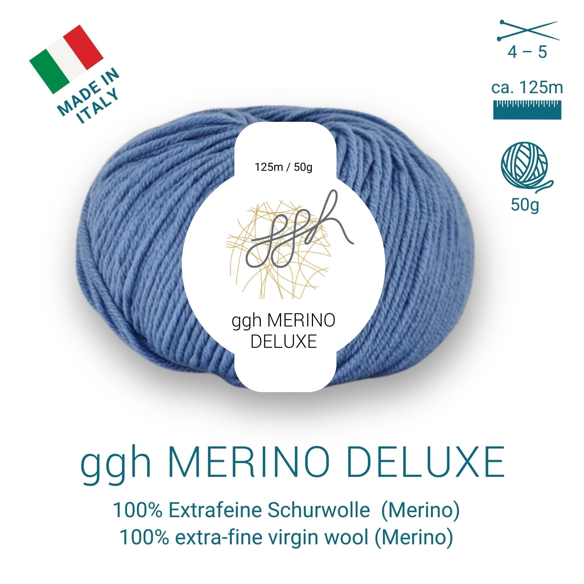 ggh Merino Deluxe - 300g Set (6x50g) - 024 - Himmelblau - Strickwolle - Handarbeiten - 5