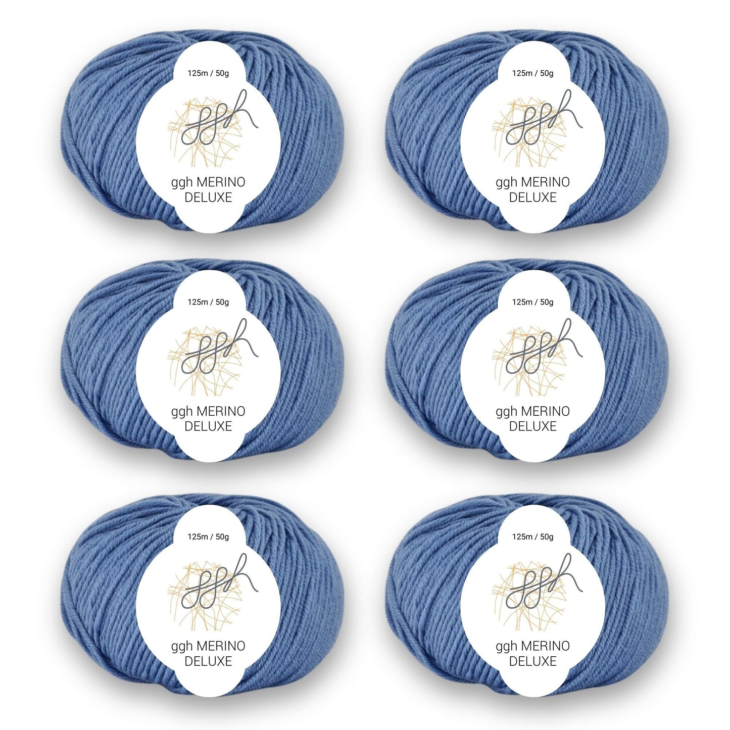 ggh Merino Deluxe - 300g Set (6x50g) - 024 - Himmelblau - Strickwolle - Handarbeiten - 1