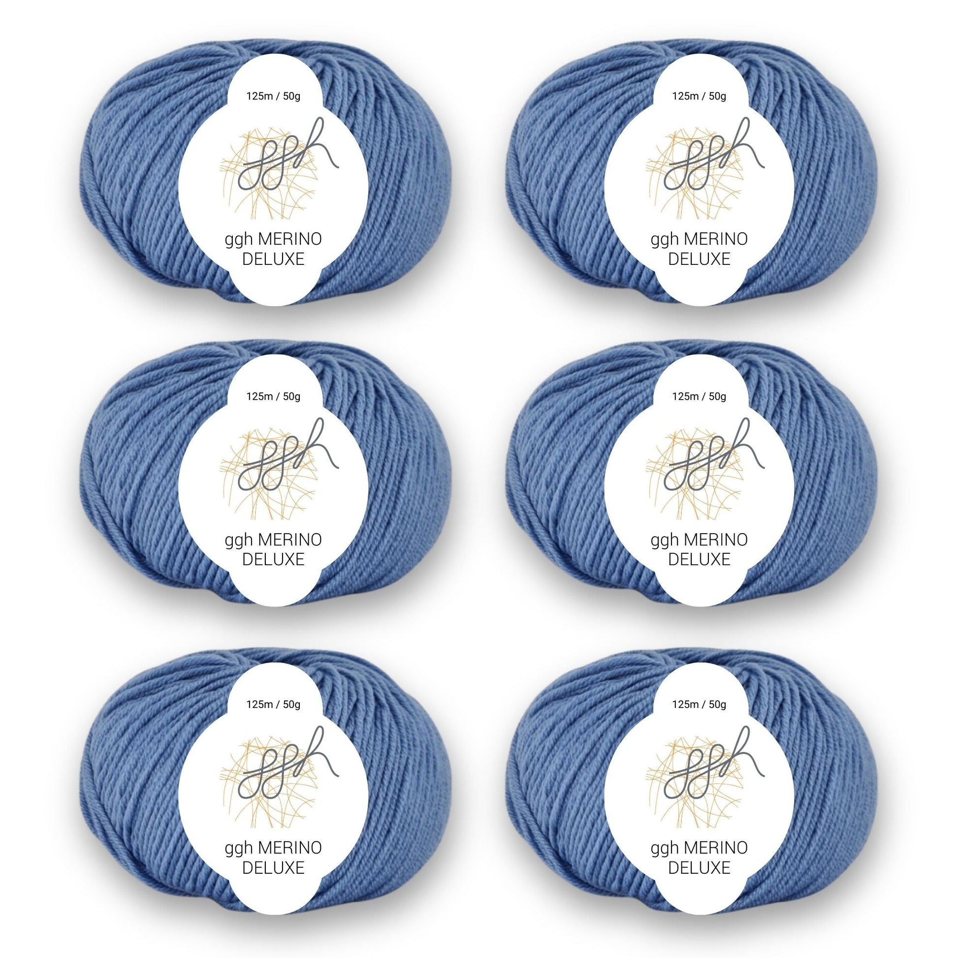 ggh Merino Deluxe - 300g Set (6x50g) - 024 - Himmelblau - Strickwolle - Handarbeiten - 1
