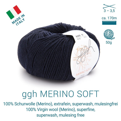 ggh Merino Soft | Merinowolle | 170m/50g | 030 - Marine - Handarbeiten - 1