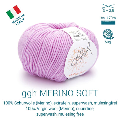 ggh Merino Soft | Merinowolle | 170m/50g | 086 - Rosa - Handarbeiten - 1