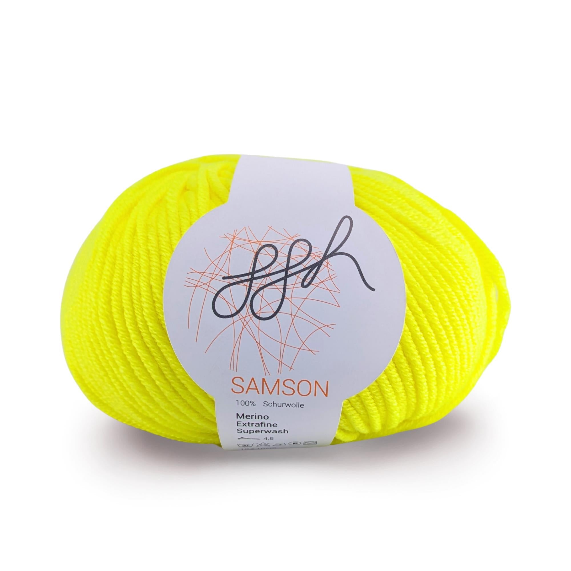 ggh Samson | Dicke Merinowolle | 121 - Neon Gelb – Handarbeiten