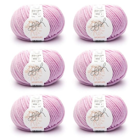 ggh Sportlife Box | Set mit 300g (6x50g) | 005 – Rosa - Strickwolle - Handarbeiten - 1