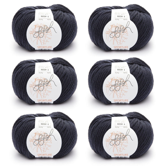 ggh Sportlife Box | Set mit 300g (6x50g) | 009 – Marine - Strickwolle - Handarbeiten - 1