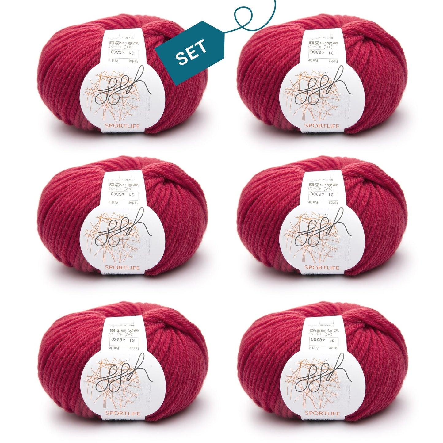 ggh Sportlife Box | Set mit 300g (6x50g) | 031 – Preisselbeerrot - Strickwolle - Handarbeiten - 7