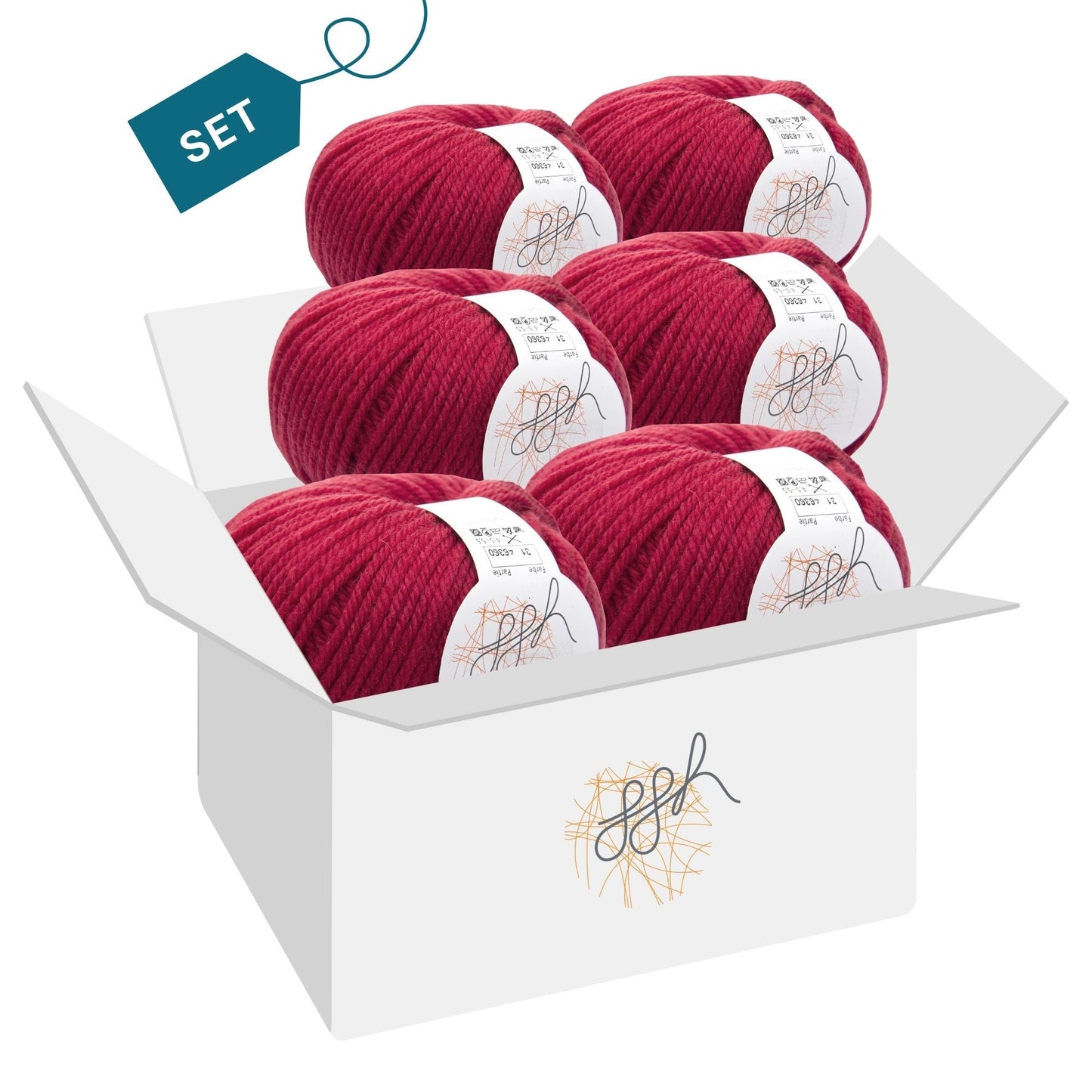 ggh Sportlife Box | Set mit 300g (6x50g) | 031 – Preisselbeerrot - Strickwolle - Handarbeiten - 4