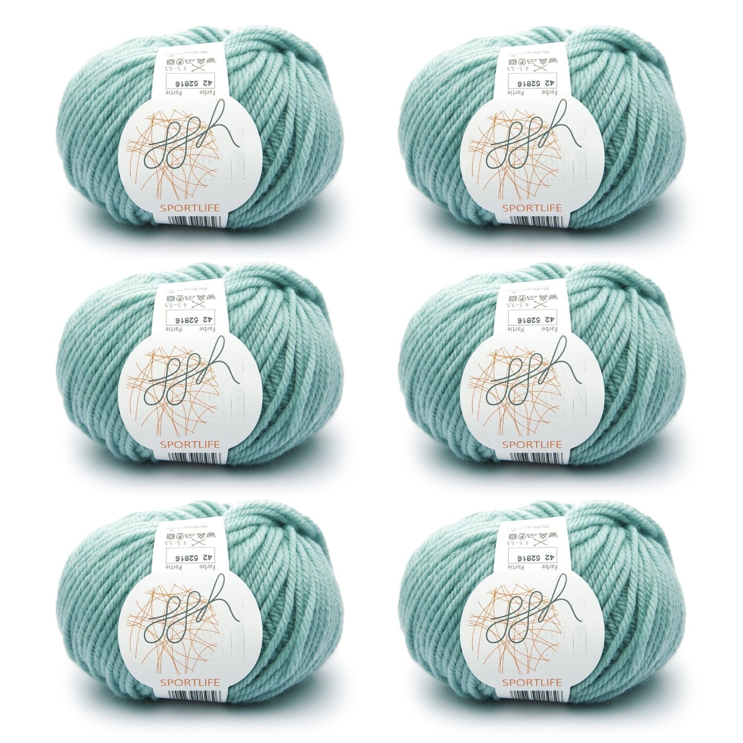 ggh Sportlife Box | Set mit 300g (6x50g) | 042 Mintgrün - Strickwolle - Handarbeiten - 1