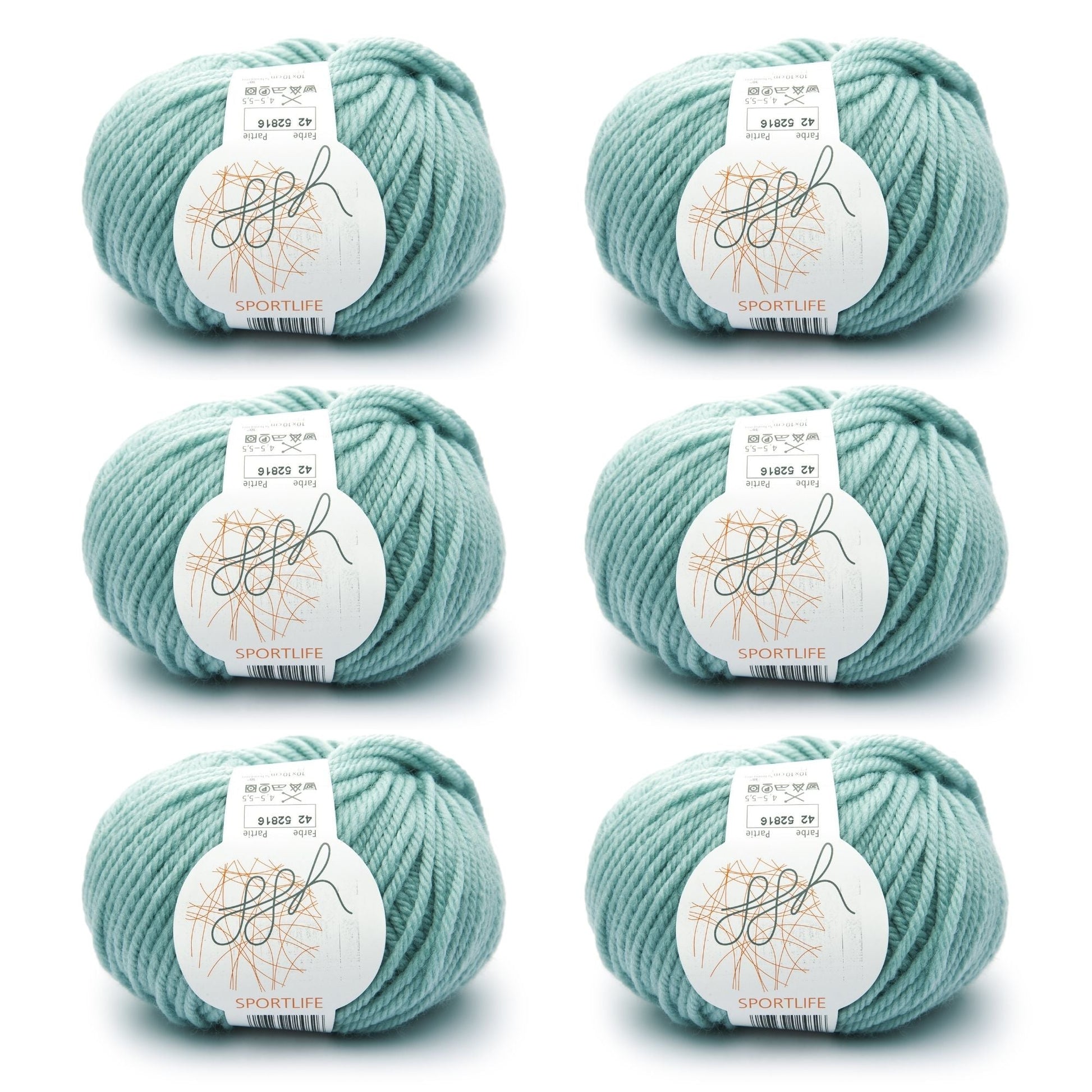 ggh Sportlife Box | Set mit 300g (6x50g) | 042 Mintgrün - Strickwolle - Handarbeiten - 1