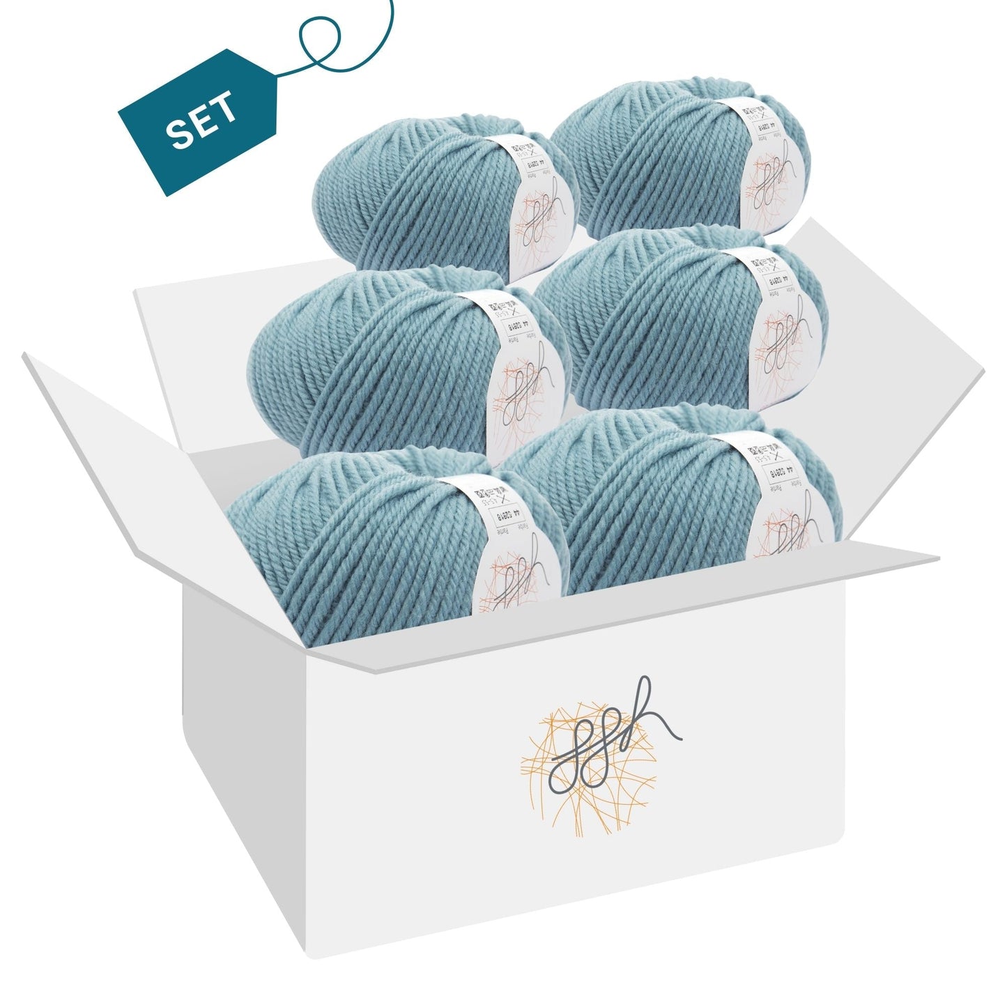 ggh Sportlife Box | Set mit 300g (6x50g) | 044 – Arktisblau - Strickwolle - Handarbeiten - 4