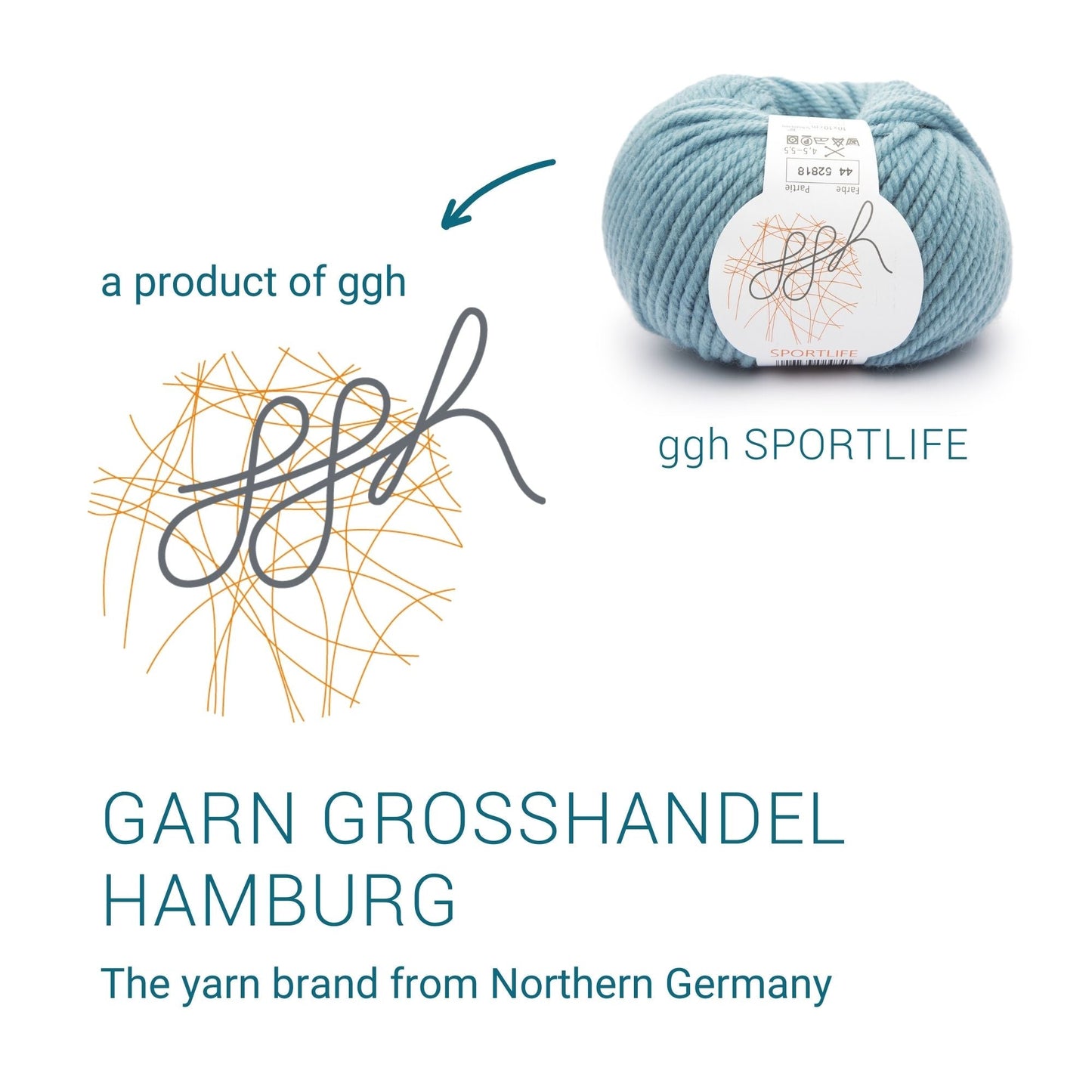 ggh Sportlife Box | Set mit 300g (6x50g) | 044 – Arktisblau - Strickwolle - Handarbeiten - 6