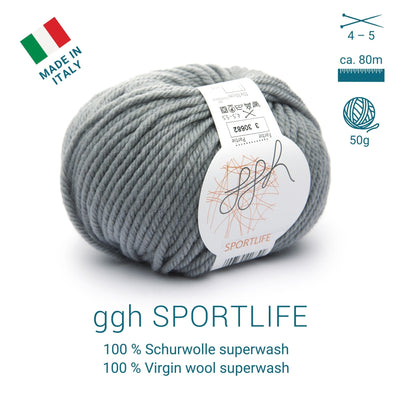ggh Sportlife | Schurwolle | 80m/50g | 003 - Stahlgrau - Handarbeiten - 1