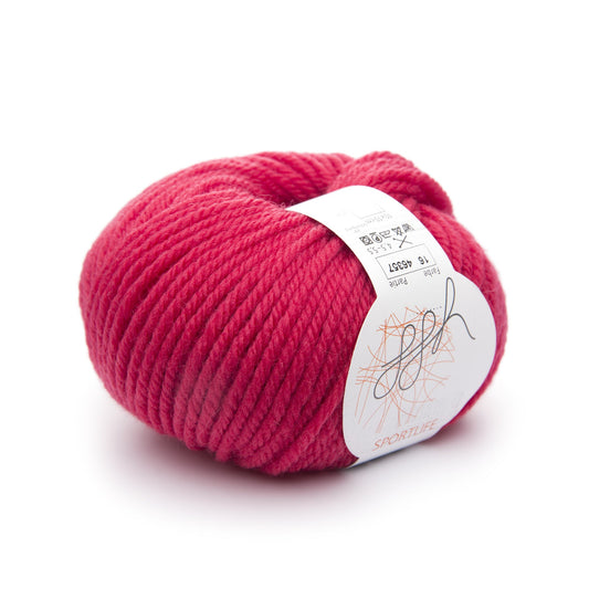 ggh Sportlife | Schurwolle | 80m/50g | 016 - Leuchtend Rot - Handarbeiten - 5