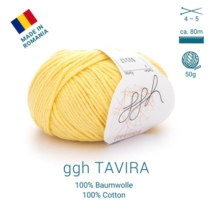 ggh Tavira | 100% Baumwolle | 80m/50g | 009 - Zitronenbonbon - Handarbeiten - 2