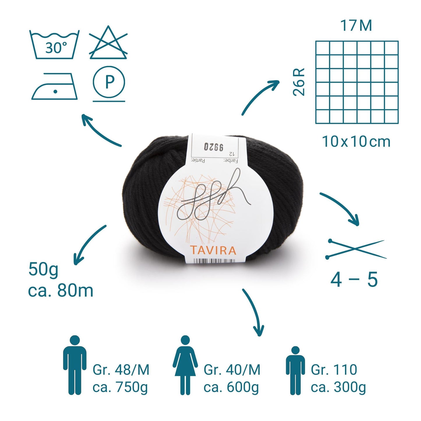 ggh Tavira | 100% Baumwolle | 80m/50g | 012 - Schwarz - Handarbeiten - 3