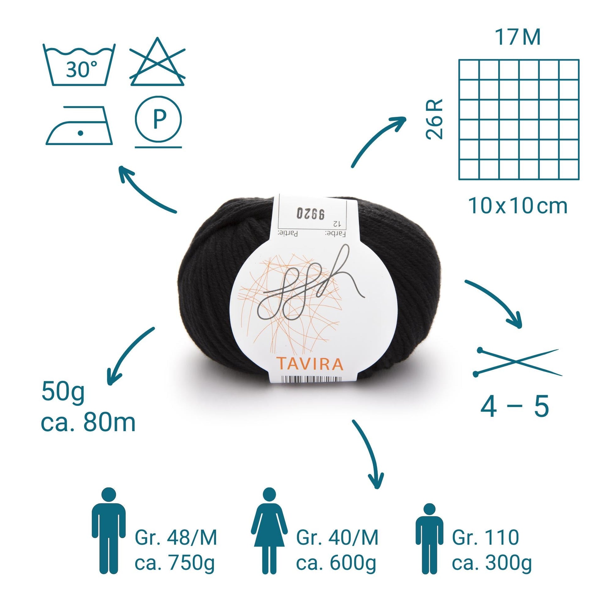 ggh Tavira | 100% Baumwolle | 80m/50g | 012 - Schwarz - Handarbeiten - 3