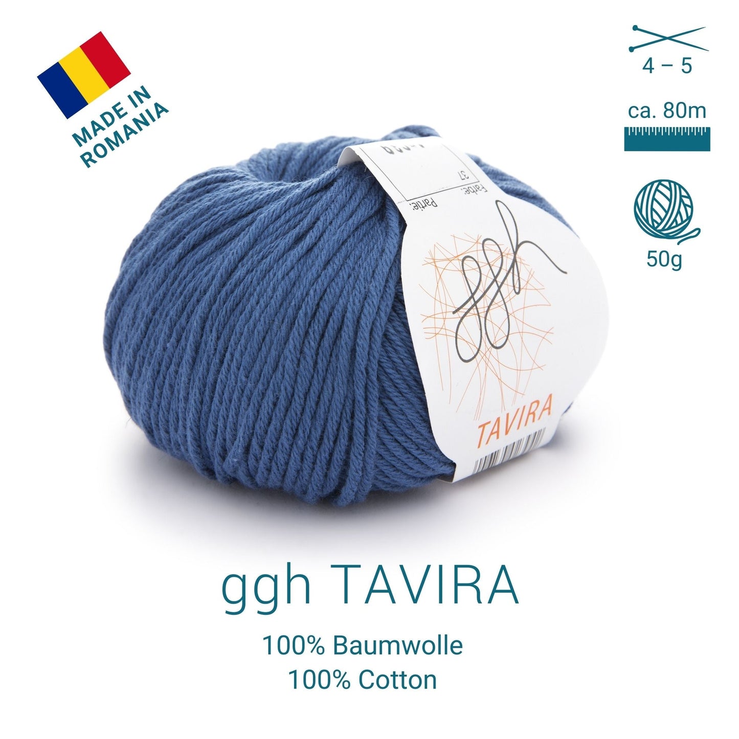 ggh Tavira | 100% Baumwolle | 80m/50g | 037 - Weiches Indigo - Handarbeiten - 2