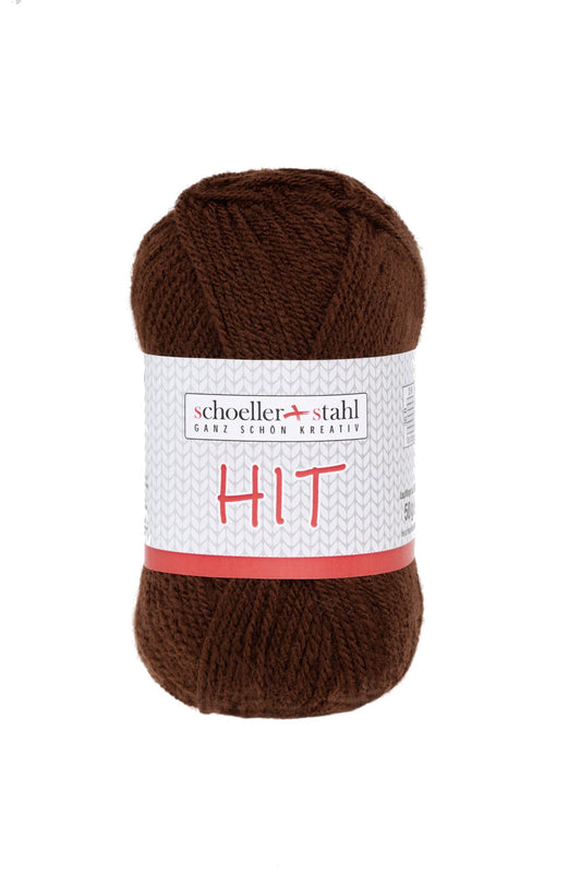 HIT 50G | Farbe 17 - DUNKELBRAUN - Strickwolle - Handarbeiten - 1