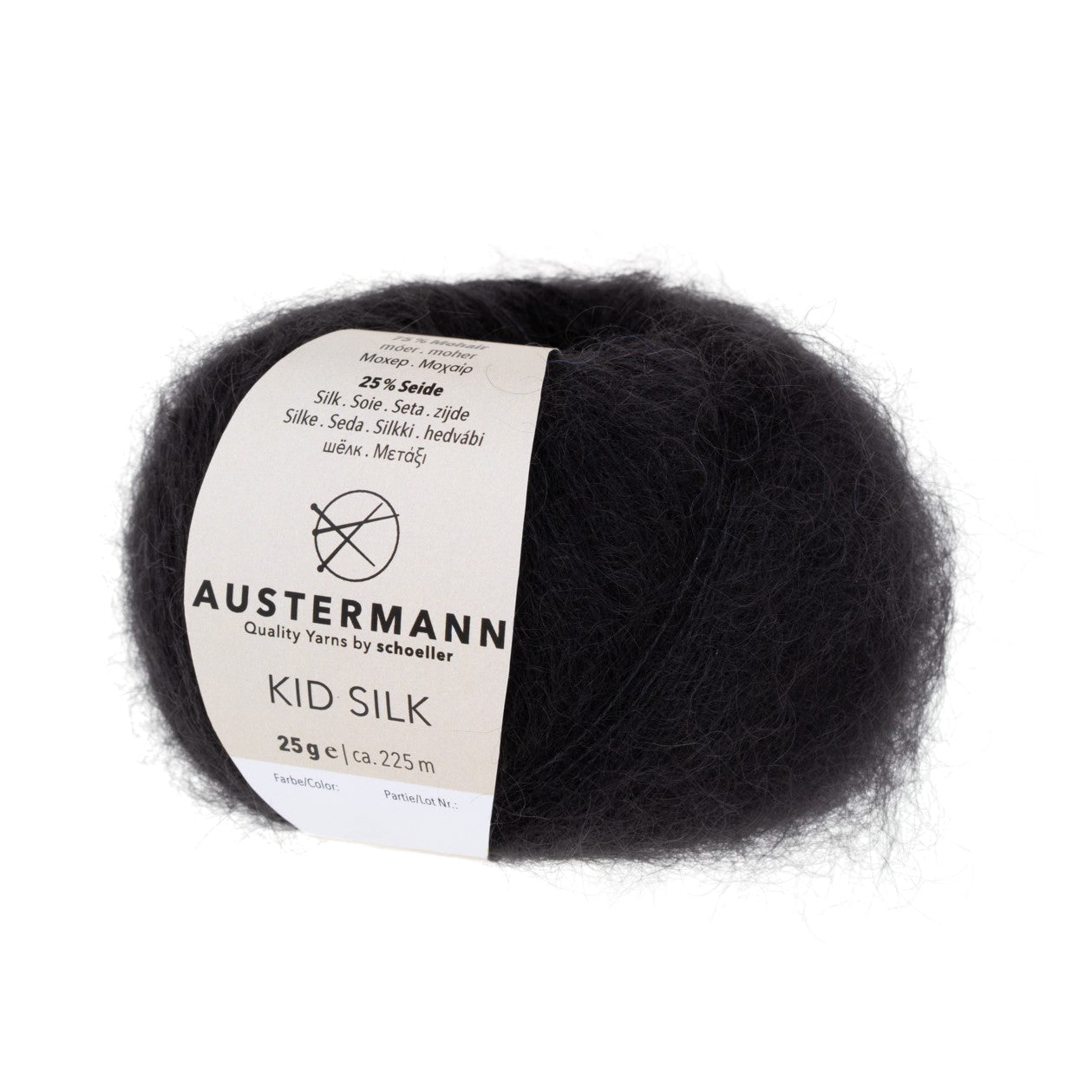 Kid Silk | 225 M - 25 G | 02 - Schwarz - Strickwolle - Handarbeiten - 1