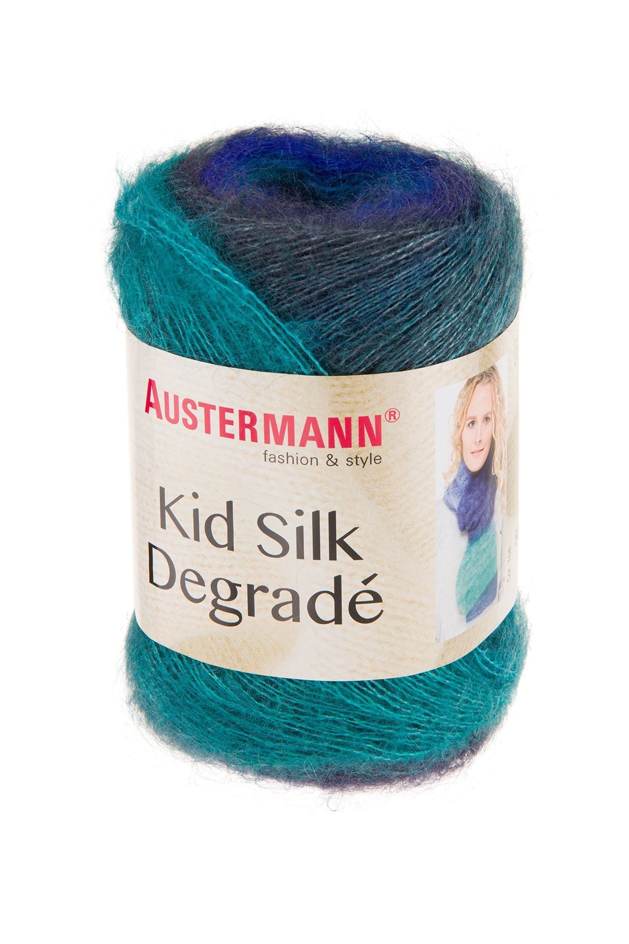 Kid Silk Degradee | 425 M - 50 G | 108 - Lagune - Strickwolle - Handarbeiten - 1