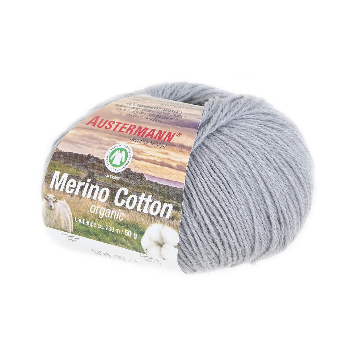 Merino Cotton | 230 M - 50 G | 17 - Hellgrau - Strickwolle - Handarbeiten - 1